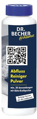 DR.BECHER @home Abfluss Reiniger Pulver - Effektive Reinigung für Abflüsse in Bad und Küche, entfernt Fett, Speisereste, Schmutz und Haarbälle - Geeignet für PVC und Kunststoffrohre 750g