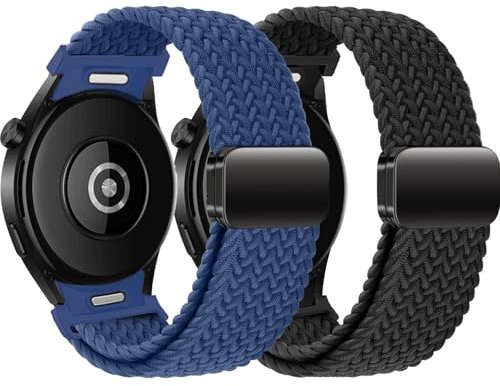Correa Trenzada Galaxy Watch 7/6/5/4/FE 40mm 44mm/para Samsung Galaxy Watch 6 Classic 47mm 43mm/Galaxy Watch 4 Classic 42mm 46mm/Galaxy Watch 5 pro 45mm,Correas Nailon Magnético Un Clic Ningún Espacio