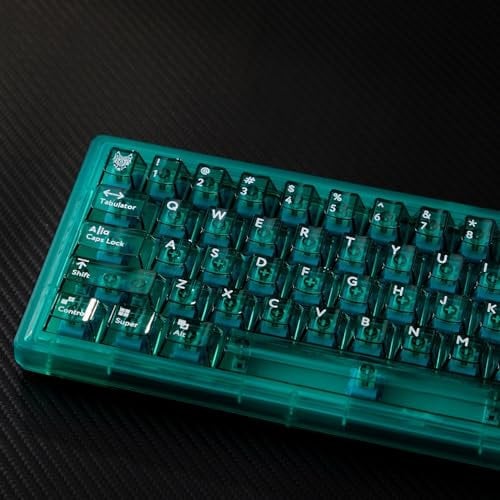 DucKey Transparentes PC Tastenkappen Set, Cherry Profil/Hintergrundbeleuchtung/RGB Keycaps für Mechanische Tastatur(Green)
