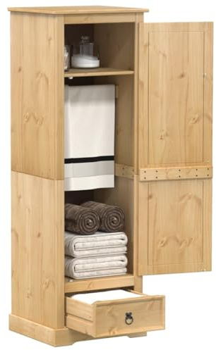 Bulliing Kleiderschrank Vorratsschrank Mehrzweckschrank Schrank Kleiderschrank Corona 55x50x170 cm Massivholz Kiefer