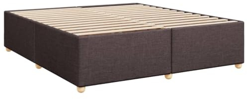 vidaXL Bettgestell ohne Matratze Dunkelbraun 200x200 cm Stoff