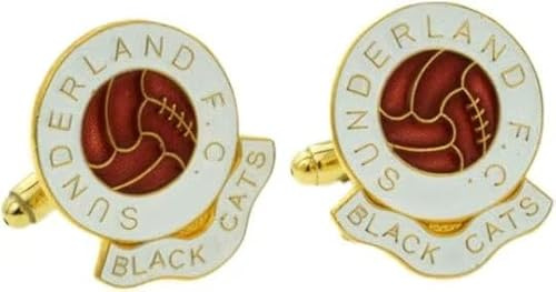 Football Coloured Enamel Cufflinks Sunderland