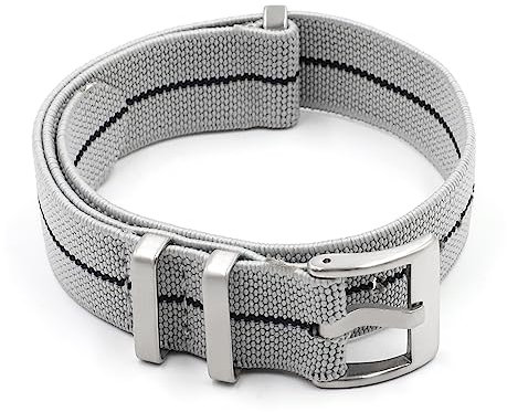 AXTGBHL Trendy Marke Nylon Nato Strap Watch Elastic Gürtel Französische Truppen Fallschirmtasche Armband 18mm 20mm 22mm Militär Armbanduhr(Gray-Black Line,18mm)