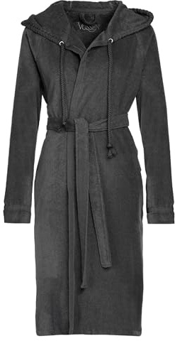 Vossen Damen & Herren Bademantel Jive Graphit L
