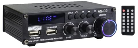 Ycagrain AS22 HiFi Amplificatore Digitale 30Wx2 2.0 Canali Auto Bluetooth Amplificatore Casa Stereo Amplificatore Audio Ricevitore Spina UE