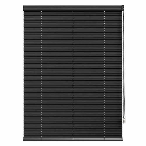 HUHJYUGE Aluminium Jalousie Ohne Bohren, Aluminium Jalousie Innen, Aluminium Jalousie Schwarz, Horizontale Lamellenvorhänge, Sichtschutz Lichtschutz Blendschutz (70x160cm)
