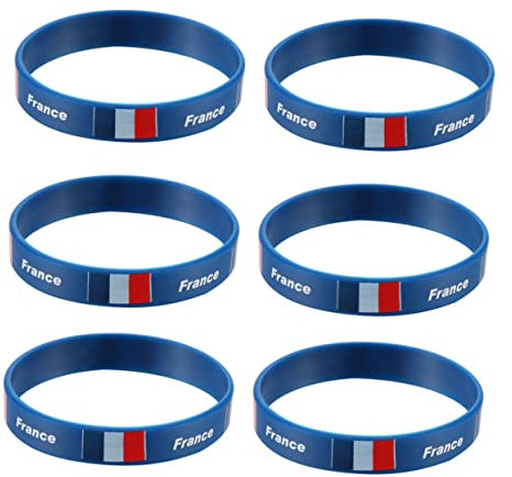 Sosoport Silikonarmbänder Blaues Länderarmband mit Länderflaggen 12 Stück Packung Bequemes Armband für Fußball Fest Deko und Wm Party Deko für Internationale Spiele