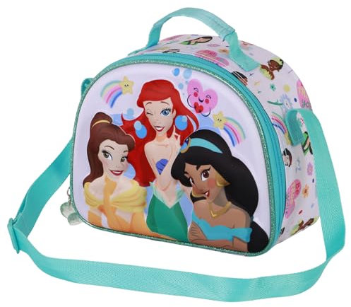Disney, Bolsa Portamerienda 3D Unisex Kids, Multicolor Princesas, One size