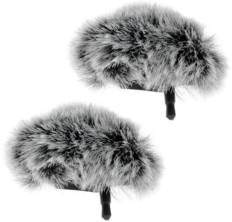 Be In Your Mind 2 Pieces of Windproof Foam for Microphone Lavalier Furry Compatible with DJI Mic 2 Transmitters Compatible with OSMO Pocket 3 Grey