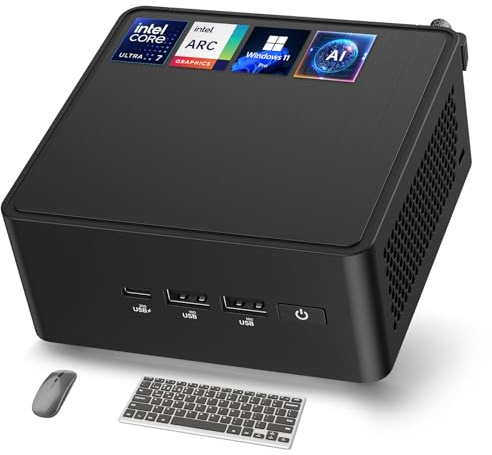 ASUS NUC 14 Pro AI Mini PC, Intel Ultra 7 155H (16C/22T, hasta 4.8GHz), 32GB DDR5 RAM, 1TB PCIe 4 SSD Mini Computer Win 11 Pro, mini escritorio con Intel Arc GPU/AI GC/AI Boost/AI Ready/Thunderbolt 4