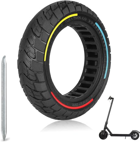 Tumacado 10×2.5 Zoll E Scooter Solid Reifen，10 Zoll Elektroroller Vollgummireifen für Ninebot Max G30 G30P G30LP，60/70-6.5 Anti-Rutsch und Anti-Punktur Ersatzreifen Reifen 1PCS