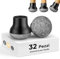 BKXCHA Gommini per Sedie Rotondi, Feltrini Silicone Gommini Sedie Neri 32 Pezzi, Tappini per Gambe Rotonde Quadrate 19-24mm, Copri Piedini Proteggere il Pavimento Duro dal Rumore