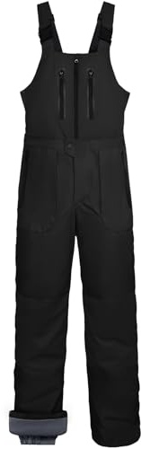 GEMYSE Herren Skihose Warm und Wasserdicht mit Verstellbaren Hosenträgern Winter-Snowboard-Latzhose(Schwarz,XL)