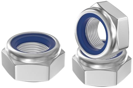 GUEEYUAW 50 Piezas Tuercas Hexagonales M8, Acero Inoxidable 304 A2 V2A DIN 985 Tuercas Autoblocantes