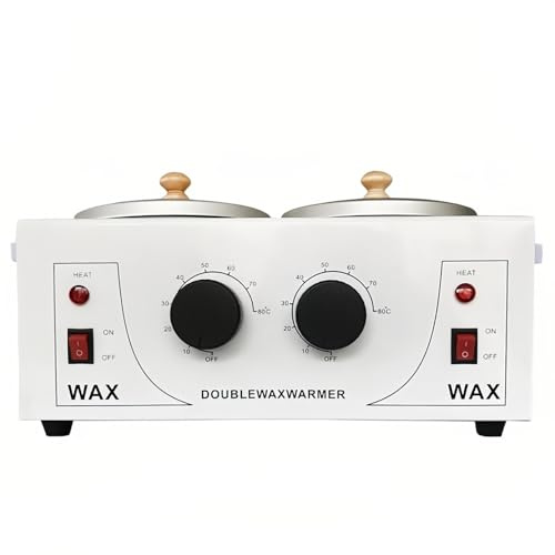 Professional Wax Warming Machine Electric Wax Melt Heater Pot for Hair Removal Skin Hands Care for Home Beauty Spas Salons (Double Pot)