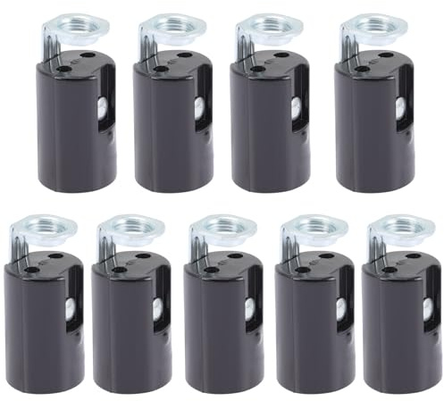 Porte Lampe E14 9 Pièces Multifonction Léger pour Lampe Murale Bureau | Plastique et Fer, Noir, Installation Facile, Base de Bougie, Douille de Candélabre, pour Plafonds