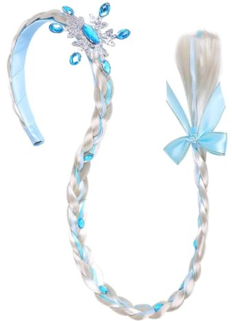 Haarreif Prinzessin Zopf,Geflochtene Prinzessin Perücken,Haarband Geflochten Rapunzel Perücke Zopf für Princess Theatre Cosplay Karneval Geburtstag Party(Blau)