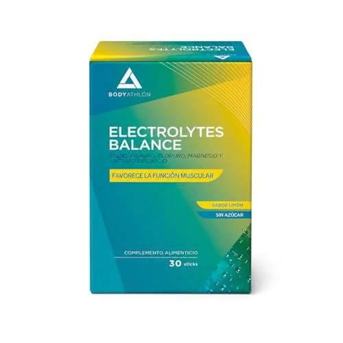Electrolitos Sin Azucar en Polvo 1779mg Limón| Hidratación + Recuperación| Sodio, Potasio, Cloruro, Magnesio y Lactato de Calcio = Sales Minerales para el Deporte |Electrolytes Bodyathlon