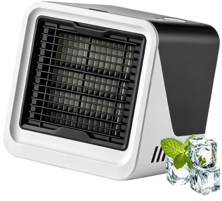 Portable Air Conditioner – Air Conditioning Unit with 3-in-1 Cooling, Humidifying & Night Light, 500ml Tank, 3 Speeds & USB-C, Ideal for Office, Bedroom, Camping or Present