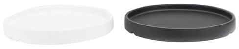 OHPHCALL 2pcs Ceramic Plant Saucer round Flowerpot Tray White Black