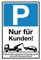 WANDKINGS Hinweisschild - Parkplatz Nur für Kunden! - stabile Aluminium Verbundplatte - Wähle eine Größe - 40x30 cm
