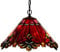 Bieye L30059 Barock Tiffany-Stil Glasmalerei Deckenpendelleuchte mit 17-Zoll-breiten handgefertigten Lampenschirm für Wohnzimmer Schlafzimmer Küche, rot
