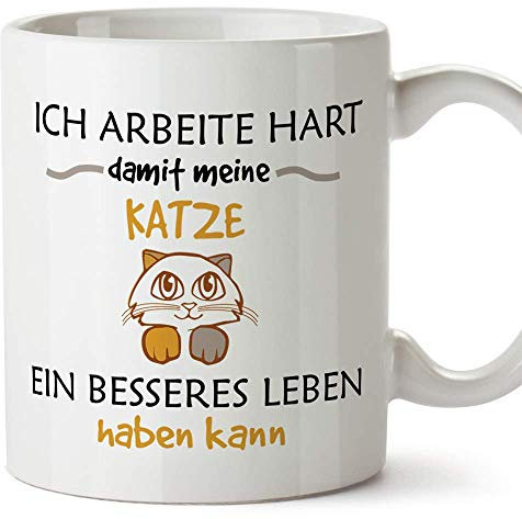 MUGFFINS Kater/Katze Tasse/Becher/Mug mit Spruch - Lustige und Schöne Kaffeetasse/Teetasse als Geschenk für Haustiere/Tierfreunde