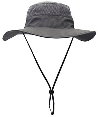 WANYING Damen Herren Outdoor Bucket Hut Fischer Hut Buschhut Atmungsaktiv Schnelltrocknend Sonnenschutz - für Kopfumfang 60-63 cm Dunkelgrau
