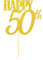 Oblique Unique® Torten Kuchen Topper Aufsatz Happy 50th Geburtstag - Gold mit Glitzereffekt - Jubliäum Deko