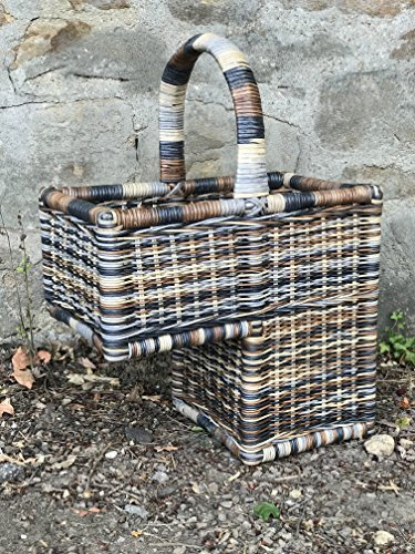 Bukora Treppenkorb aus Rattan in Farbe Zebra