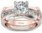 Jeulia diamant band ringe für frauen cz sterling silber austauschbare ring sets hochzeit verlobung jahrestag versprechen ring braut sets (Rose Gold, 56 (17.8))