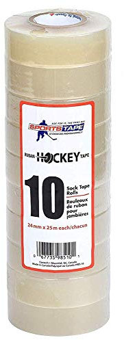 sports tape SportsTape Hockey-Klebeband, transparent, für Socken und Ausrüstung, leicht zu dehnen und zu reißen, 10 Stück, Einheitsgröße