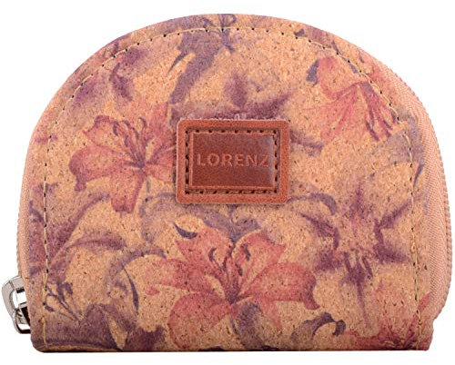 Damen-Geldbörse, Hufeisen-Halbrund, Kork, Blumen-Design, Lillies, Einheitsgröße