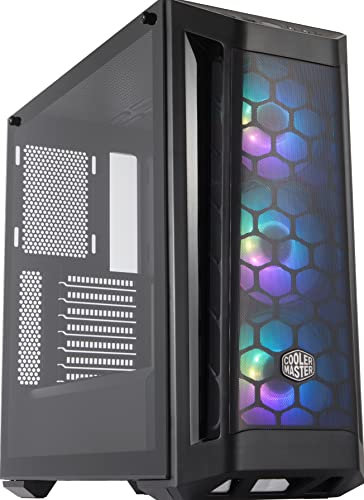 Cooler Master MasterBox MB511 ARGB - ATX PC Case with Front Mesh Panel, 3 x 120mm Pre-Installed Fans, Glass Side Panel, Flexible Air Flow Configurations - ARGB
