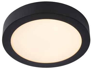 LUCIDE BRICE-LED - Deckenleuchte Badezimmer - Ø 24 cm - LED Dim. - 1x15W 3000K - IP44 - Schwarz