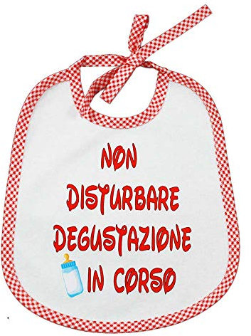 Bubabù Lätzchen mit lustigen Sprüchen, 20 x 24 cm, mit Bändern, VERKOSTUNG