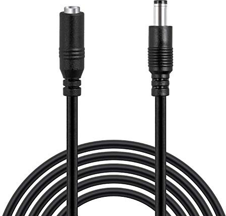 Wicked Chili Cavo di prolunga DC da 3 m compatibile con i telefoni IP Eufy Homebase 3 e 2, Yealink, Snom, Fanvil e Grandstream, prolunga per il caricatore dell'alimentatore (5,5 x 2,1 mm 5V 12V 2,5A)