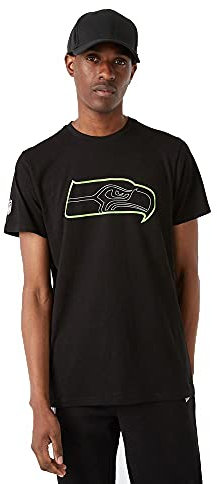 New Era Seattle Seahawks T-Shirt NFL Trikot Jersey American Football Fanshirt Outline Logo schwarz - M