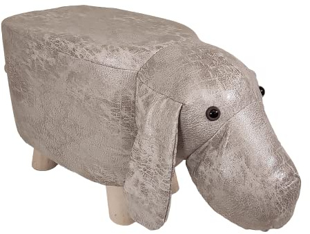 Fußhocker, Schaf, Höhe 28 cm, Wildleder, wasserdicht, Füße aus Massivholz.
