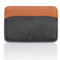 Porte Carte Bancaire Cuir Luxe - Veau Epsom et Agneau Nappa - Extra Slim - Protection sans Contact RFID - Noir et Marron Camel