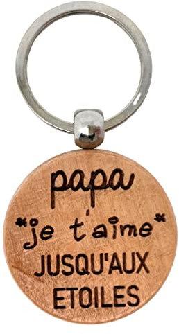 Ernestine - Porte-clés Papa je t'aime - cadeau fête des pères et fête des grands pères - cadeau papa accessoire homme - porte clefs personnalisable famille - cadeau homme anniversaire Noël naissance