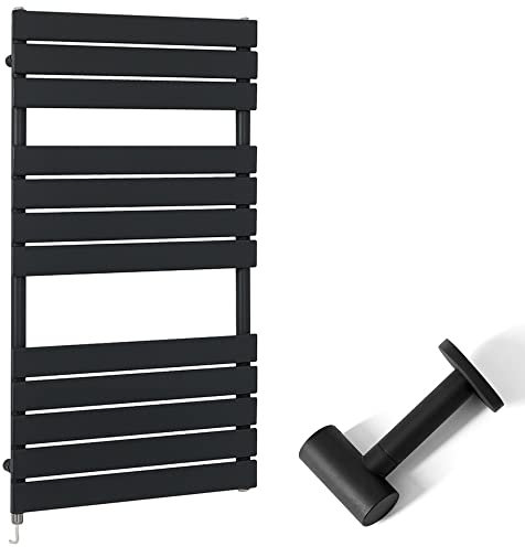 Milano Lustro 800W Black Flat Panel Electric Heated Towel Rail Cable Cover - 1200mm x 600mm