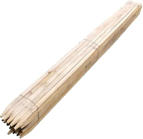 TerraGala Hartholzpfähle | 200cm | 25 Stück | Pflanzstäbe aus Eiche | Eichenholzpfähle angespitzt