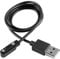 OcioDual Cavo di Ricarica Magnetica Nero per Orologio 2 Pins Distanza tra i Pin 7,62mm Caricabatterie Cable Caricatore Magnetico USB Smartwatch Due Magneti Pezzo Ricambio Sostituzione