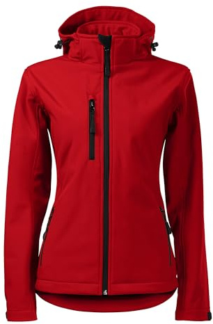 DELUNO Damen Tailliert Outdoor Softshelljacke mit Kapuze - Winddicht Funktions Regen Wasserabweisend Atmungsaktiv Jacke - Neu - Rot Blau Weis Grau - S M L XL 2XL 3XL
