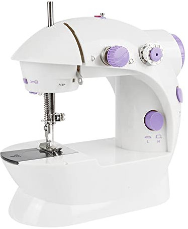XUEQI Elektronische Nähmaschine, Mini-Nähmaschine, tragbar, mit Fußpedal, halbautomatisch, Einzelfaden-Doppelnadel-Maschine, Modell 202