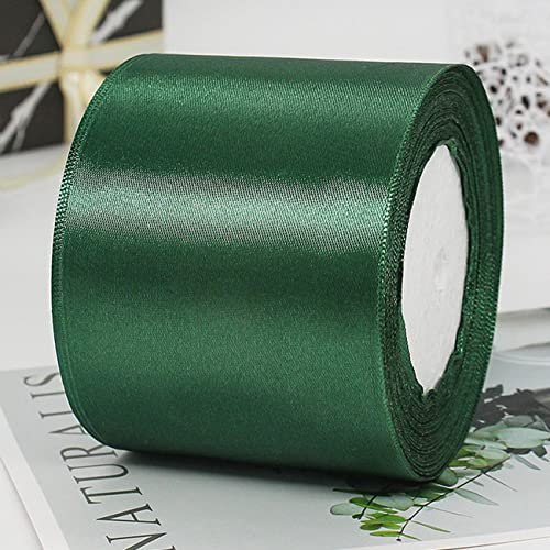 Satinband Dunkelgrün 25m lang x 100mm breit Dekoration Geschenkband,Schleifenband Dekoband Stoffband für Hochzeit