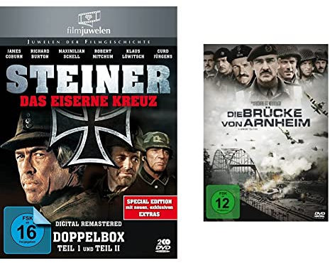Steiner - Das eiserne Kreuz Teil 1+2 (Doppelbox) - Filmjuwelen [2 DVDs] [Special Edition] & Die Brücke von Arnheim