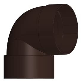 4Home&Garden | Einzelteile Dachrinnensystem RG 70 Typ 200 Fallrohr DN 60 | Kunststoff PVC Braun | Verbinder Stutzen Rinnenhalter (Fallrohrbogen 88 Grad)