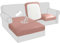 BXFUL Sofa Sitzkissenbezüge wasserdichte Leder Sofakissenbezüge Sofa Kissenbezüge Stretch Rückenlehnen Kissenbezug Couch Sofa Sitzbezug (Chaise-Sitz,Rosa)